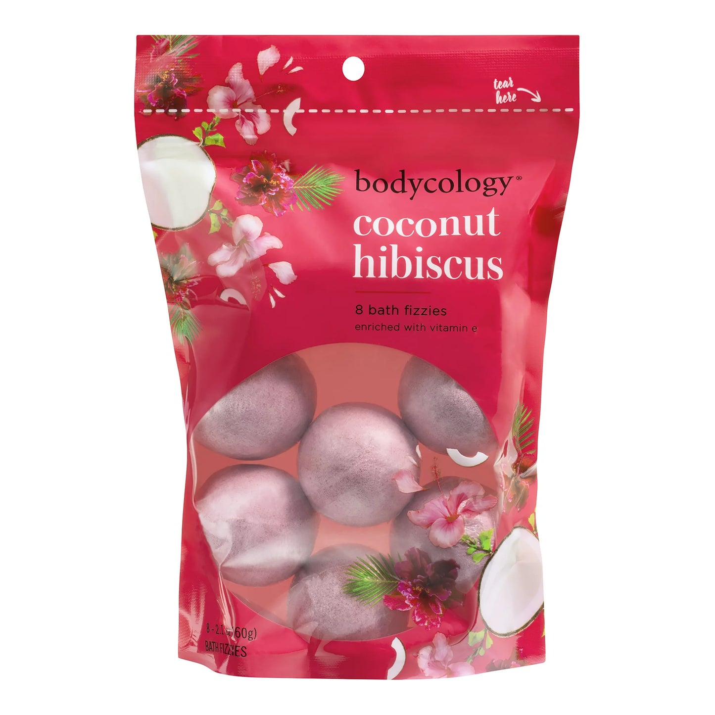 Bodycology Bath Fizzies, Coconut Hibiscus, 2.1 oz - 8 count