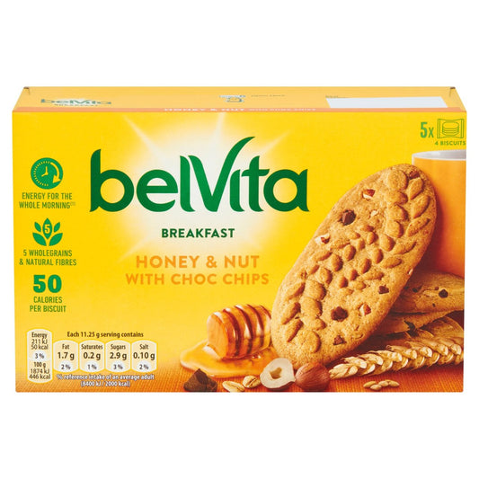 Belvita Honey & Nuts Choc Chips Breakfast Biscuits 5 per pack
