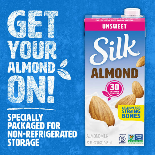 Silk Shelf-Stable Unsweetened Almond Milk, 1 Quart