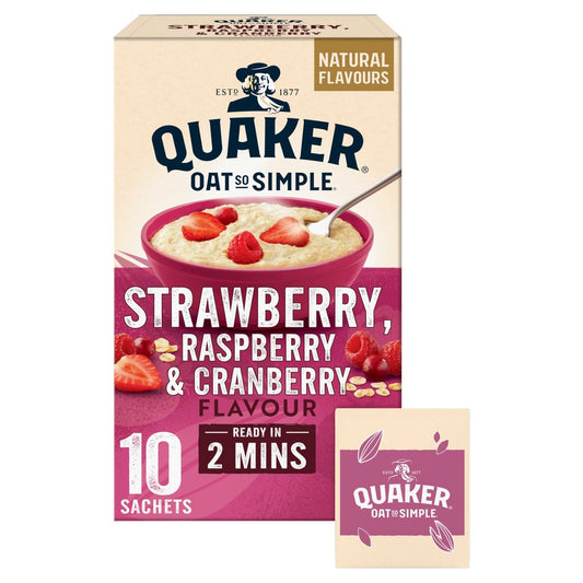 Quaker Oat So Simple Strawberry, Raspberry & Cranberry 33g x 10 per pack