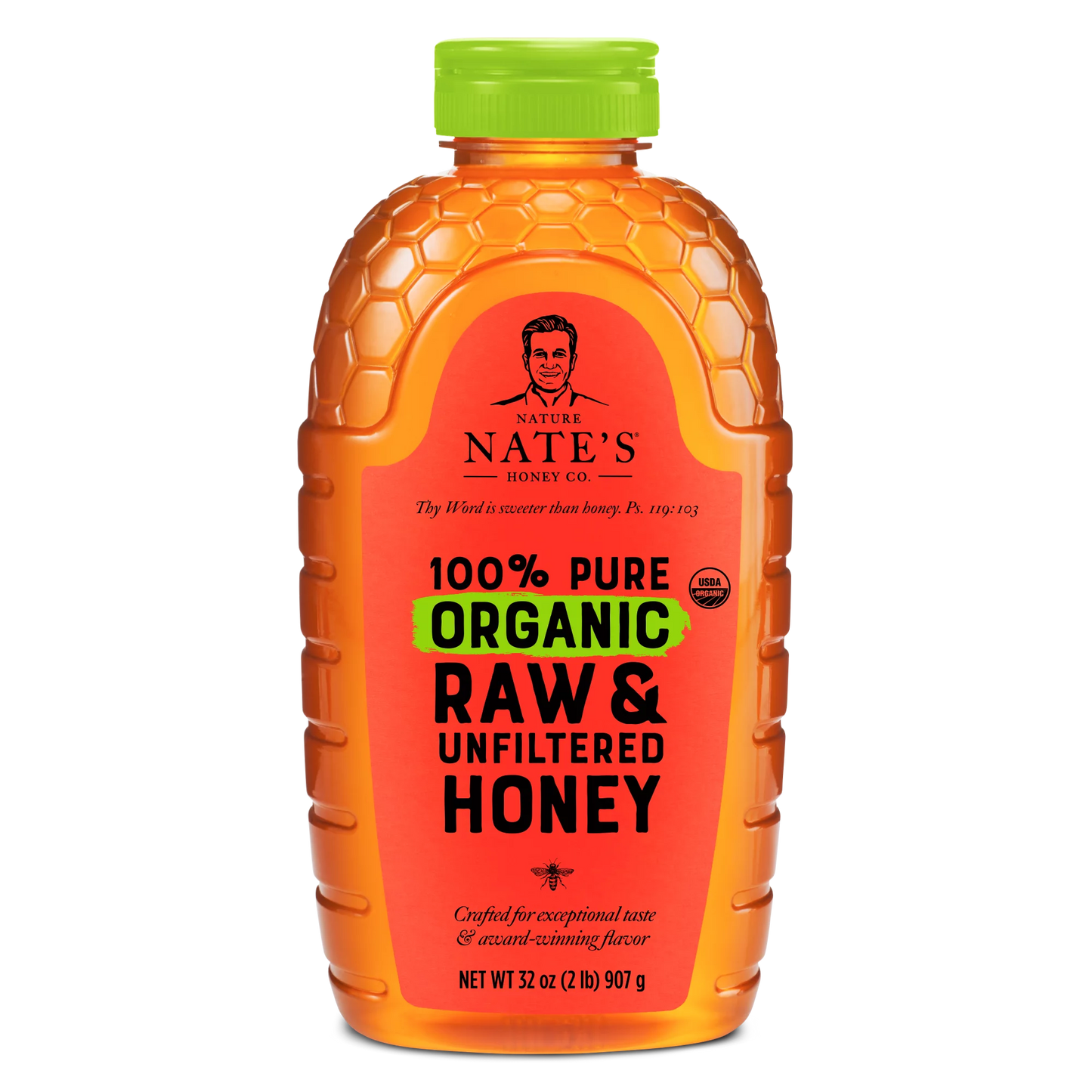 Nature Nate's Organic Honey: 100% Pure, Raw & Unfiltered Honey - 32 fl oz