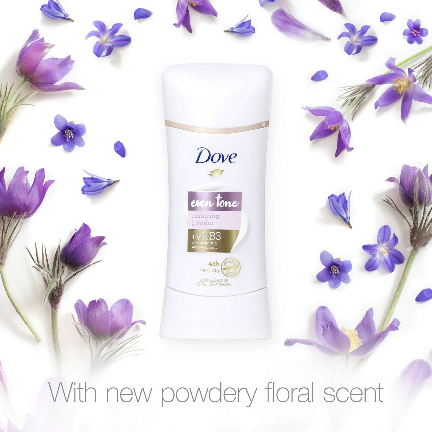 Dove Even Tone Antiperspirant Restoring Powder Deodorant for Women For Uneven Skin Tone 2.6 oz
