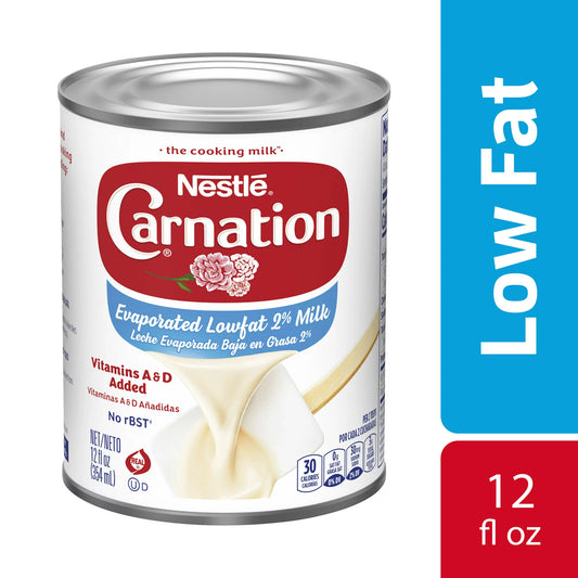 Nestle Carnation Lowfat 2% Evaporated Milk, Vitamins A and D Added, 12 fl oz