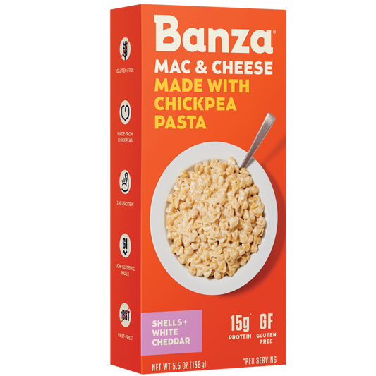 banza mac and cheese shells white cheddar