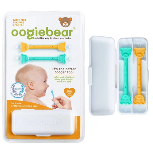 oogiebear Baby Ear & Nose Cleaner, with Case. Dual Earwax and Snot Remover. Aspirator Alternative.