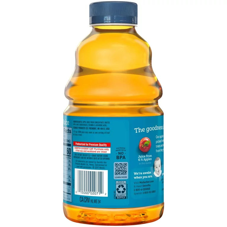 Gerber Apple Fruit Juice, 32 fl oz Bottle