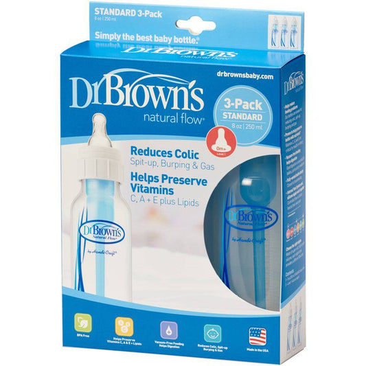 Dr. Brown’s Natural Flow Anti-Colic Baby Bottles - 8oz - 3-Pack