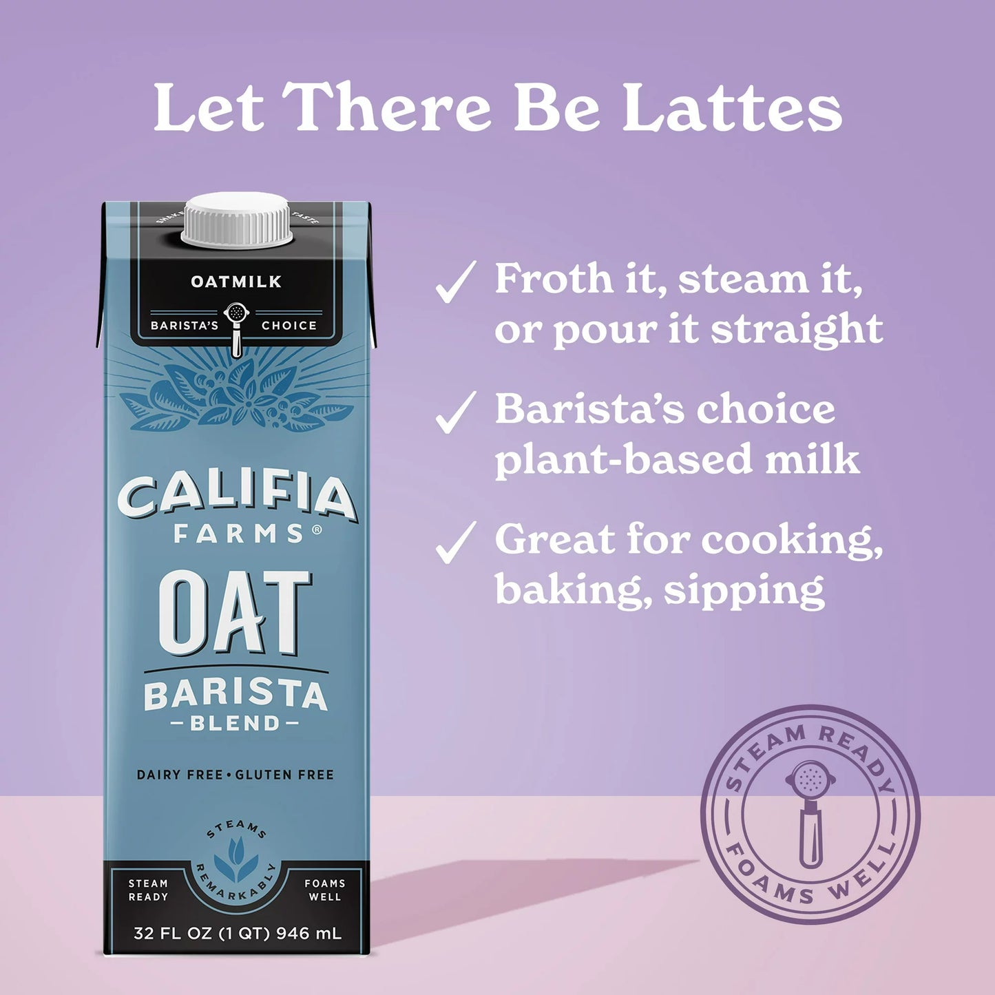 Califia Farms Refrigerated Oat Barista Blend Oat Milk 32 Fluid Ounces