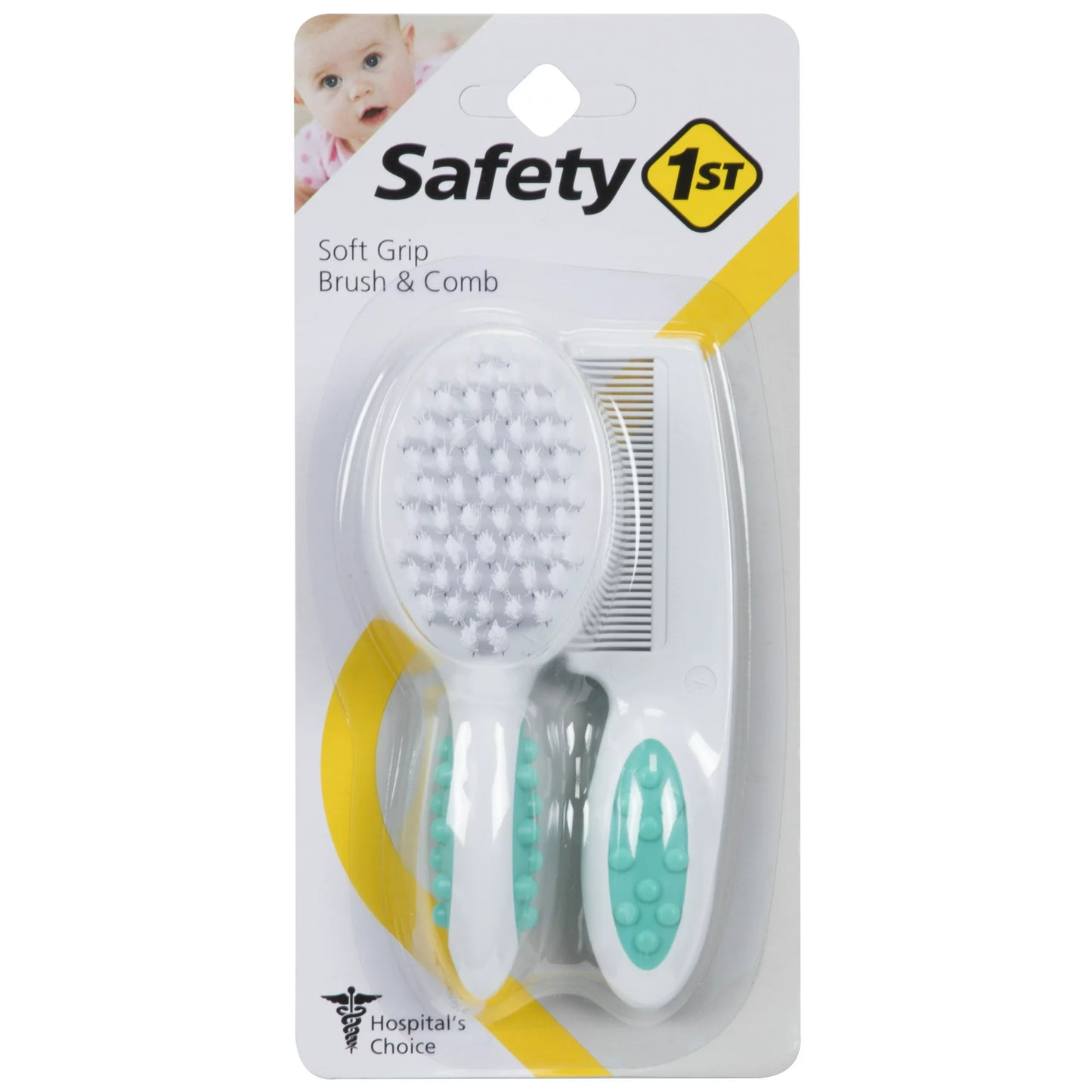 Safety 1ˢᵗ Soft Grip Brush & Comb, Artic Blue