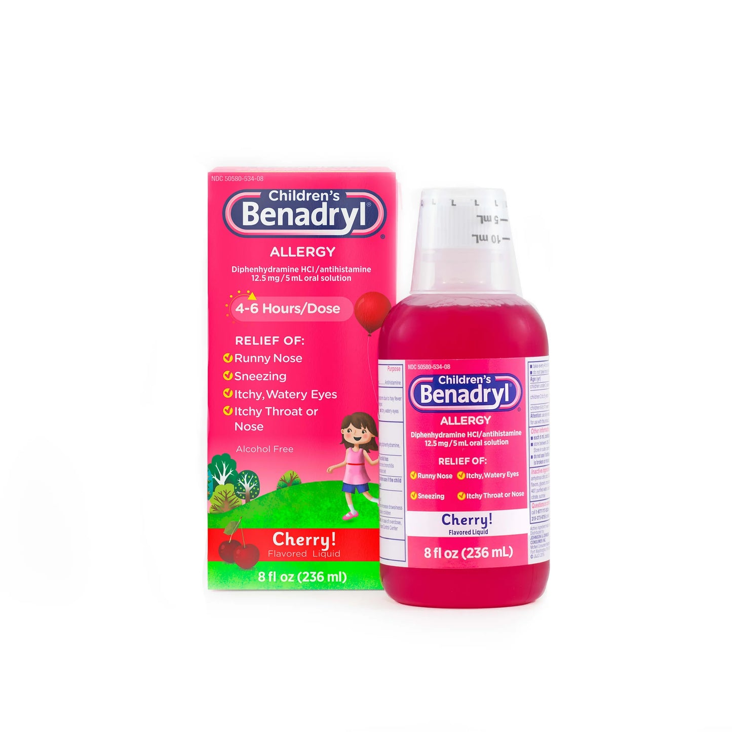 Children's Benadryl Allergy Relief Liquid, Cherry Flavor, 8 fl. oz