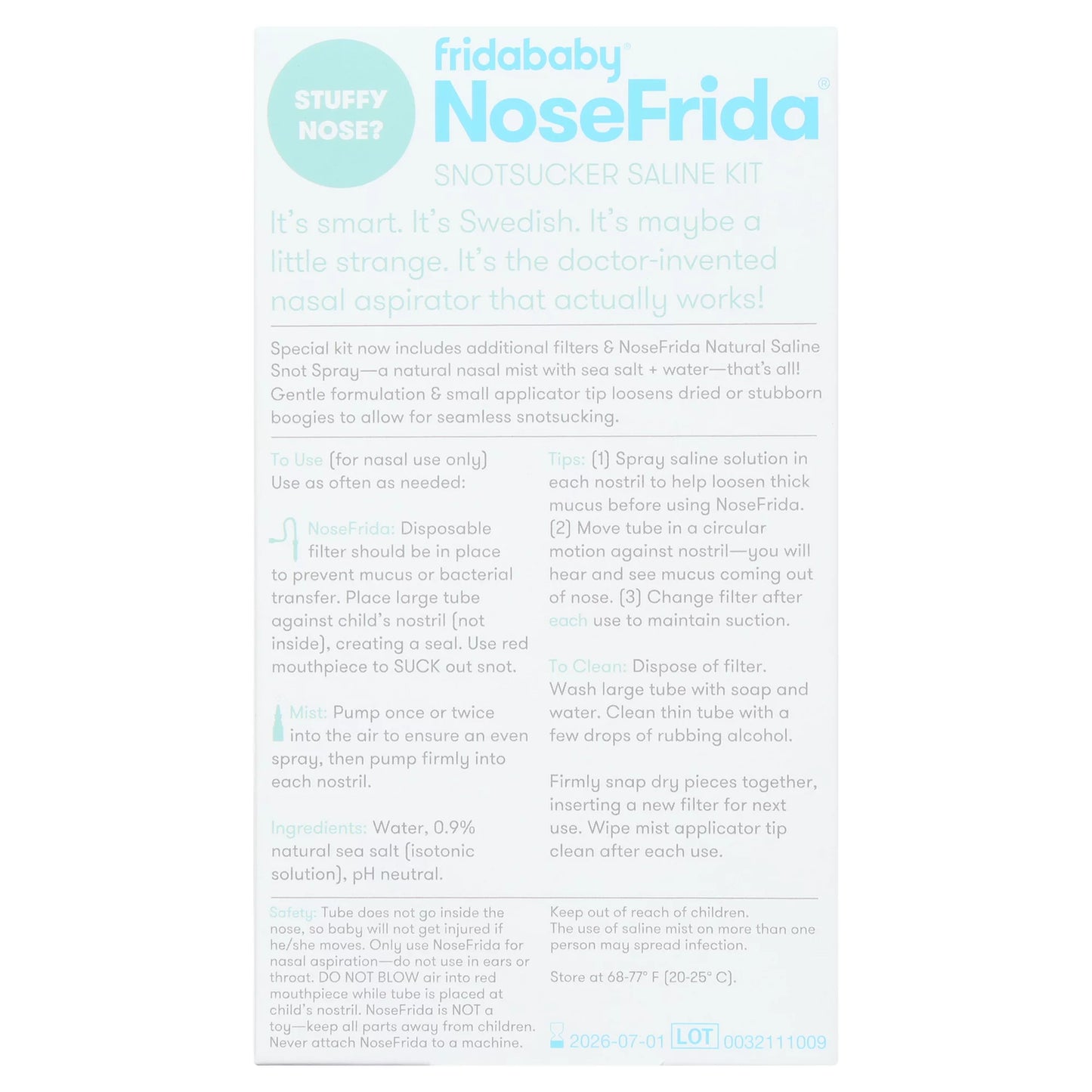 FridaBaby NoseFrida the Snotsucker Saline Kit