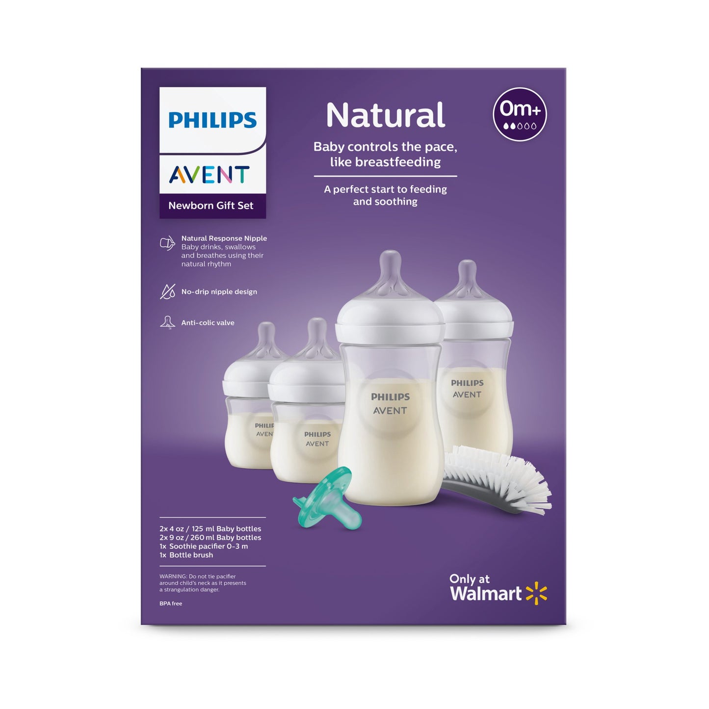 Philips Avent Natural Baby Bottle with Natural Response Nipple Newborn Gift Set