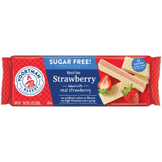 VOORTMAN Bakery Sugar Free Strawberry Wafers 9 oz