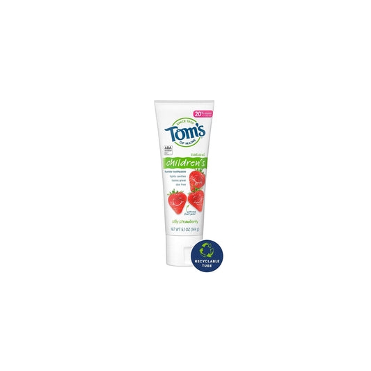 Tom's of Maine Anticavity Fluoride Kid's Natural Toothpaste, Silly Strawberry, 5.1 Ounce